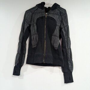 Lululemon Rare Special Edition Ruched Tencel Sleeve Scuba Hoodie Black Size 4